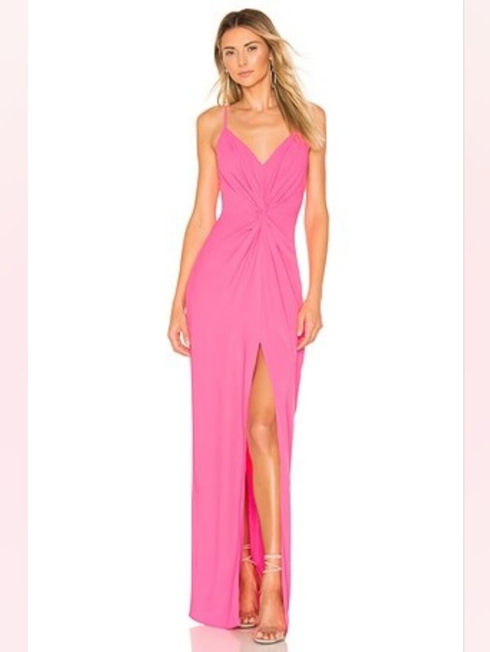 Amanda Uprichard Ellie Maxi Pink Lacquer | Wedding Guest & Vacation Dress Size S